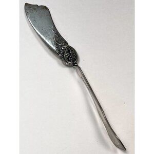 VTG ONEIDA Silver Beaded Niagara Falls Twisted BUTTER KNIFE Ornate Tarnished